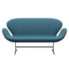 Fritz Hansen Swan Sofa 2 Seater, Silver Grey/Steelcut Trio Turquoise