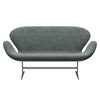 Fritz Hansen Swan Sofa 2 Seater, Silver Grey/Sunniva Black/White