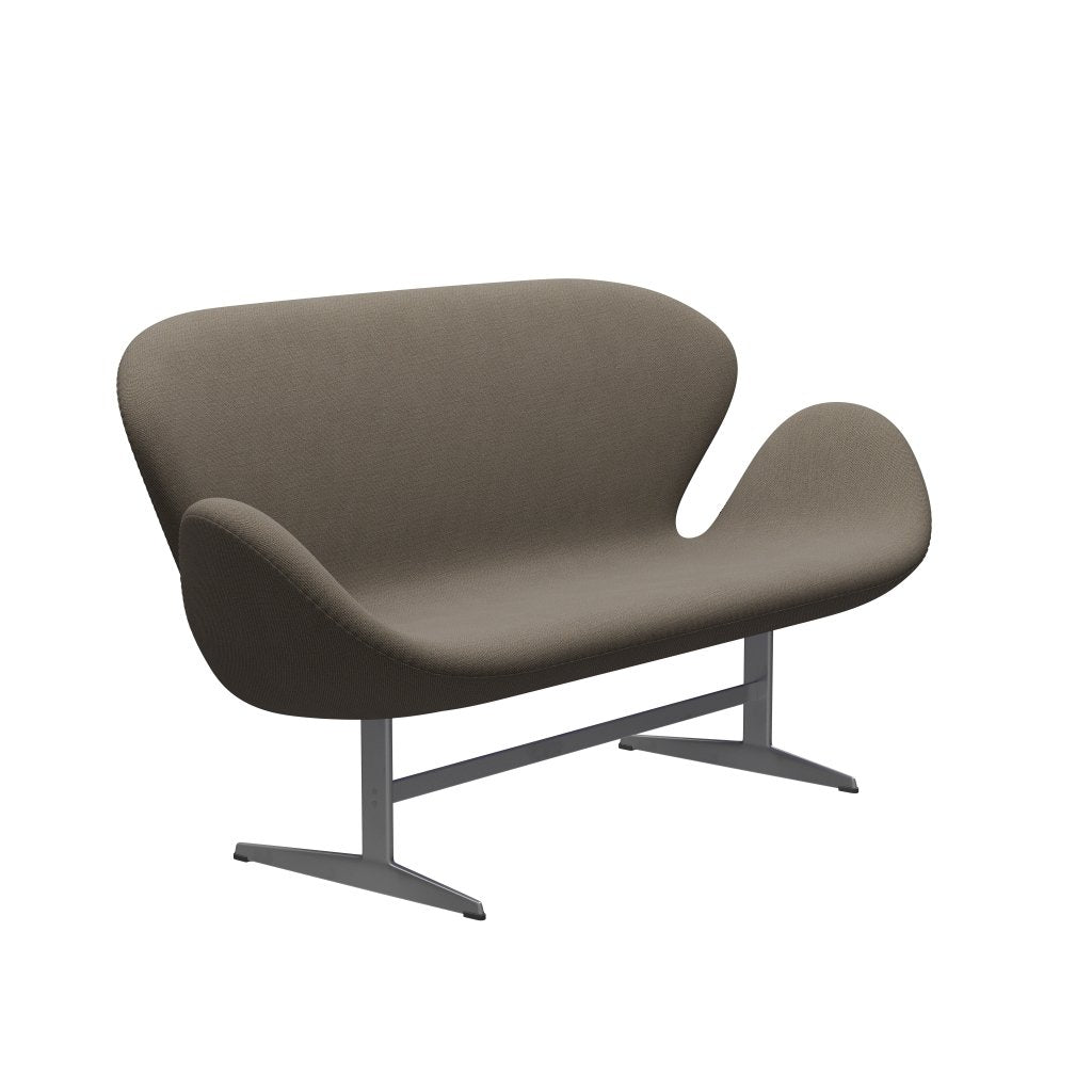 [product_category]-Fritz Hansen Swan Sofa 2 Seater, Silver Grey/Sunniva Chocolate/Light Grey-Fritz Hansen-3321-SV353-SGBASE-FRI-2