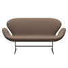 Fritz Hansen Swan Sofa 2 Seater, Silver Grey/Sunniva Chocolate/Tan