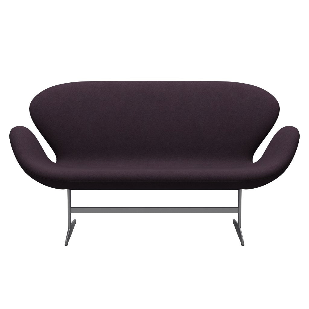 Fritz Hansen Svanesofa 2-Personers, Silver Grey/Tonus Aubergine