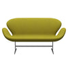 Fritz Hansen Svanesofa 2-Personers, Silver Grey/Tonus Lime Green