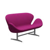 Fritz Hansen Svanesofa 2-Personers, Silver Grey/Tonus Rosa