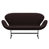 Fritz Hansen Swan Sofa 2 Seater, Warm Graphite/Canvas Black Light