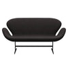 Fritz Hansen Swan Sofa 2 Seater, Warm Graphite/Canvas Black