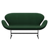 Fritz Hansen Swan Sofa 2 Seater, Warm Graphite/Canvas Grass Green