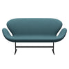 Fritz Hansen Swan™ Sofa 2 Seater, Warm Graphite/Comfort Light Grey/Blue