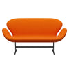 Fritz Hansen Swan™ Sofa 2 Seater, Warm Graphite/Comfort Yellow/Orange