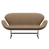 Fritz Hansen Swan Sofa 2 Seater, Warm Graphite/Divina Md Café Latte