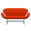 Fritz Hansen Swan™ Sofa 2 Seater, Warm Graphite/Divina Orange/Red