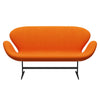 Fritz Hansen Swan™ Sofa 2 Seater, Warm Graphite/Divina Pastello Orange