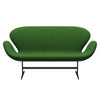 Fritz Hansen Swan Sofa 2 Seater, Warm Graphite/Fame Grass Green