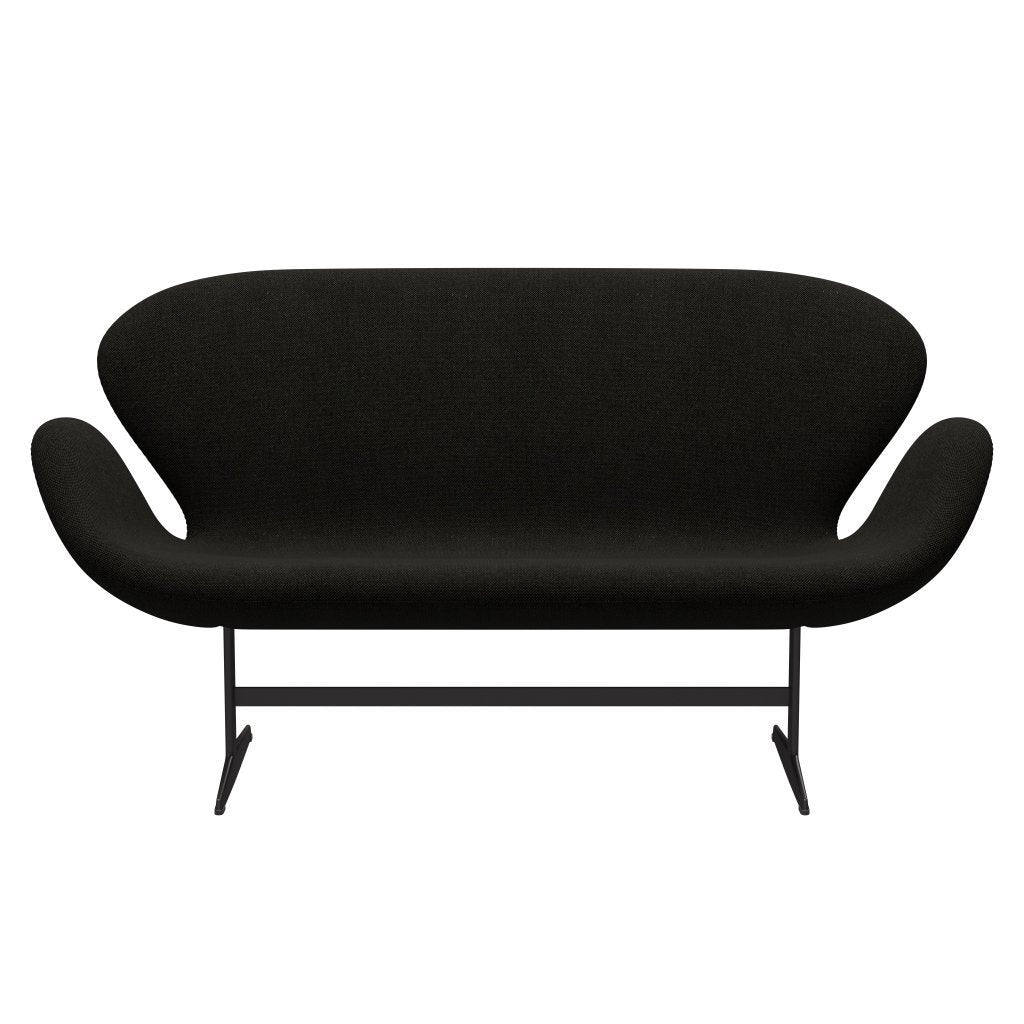 [product_category]-Fritz Hansen Swan Sofa 2 Seater, Warm Graphite/Hallingdal Black/Grey (173)-Fritz Hansen-3321-HAL173-WGBASE-FRI-1