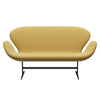 Fritz Hansen Swan Sofa 2 Seater, Warm Graphite/Hallingdal Yellow/White