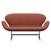 Fritz Hansen Swan™ Sofa 2 Seater, Warm Graphite/Re Wool Coral Red/Natural
