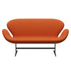 Fritz Hansen Swan™ Sofa 2 Seater, Warm Graphite/Steelcut Orange Dark