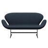 Fritz Hansen Svanesofa 2-Personers, Warm Graphite/Steelcut Trio Dark Brown Blue