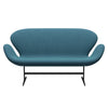 Fritz Hansen Swan Sofa 2 Seater, Warm Graphite/Steelcut Trio Turquoise