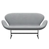 Fritz Hansen Swan Sofa 2 Seater, Warm Graphite/Sunniva Light Grey/Light Blue