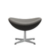 Fritz Hansen Ægget Fodskammel Læder, Silver Grey/Essential Lava