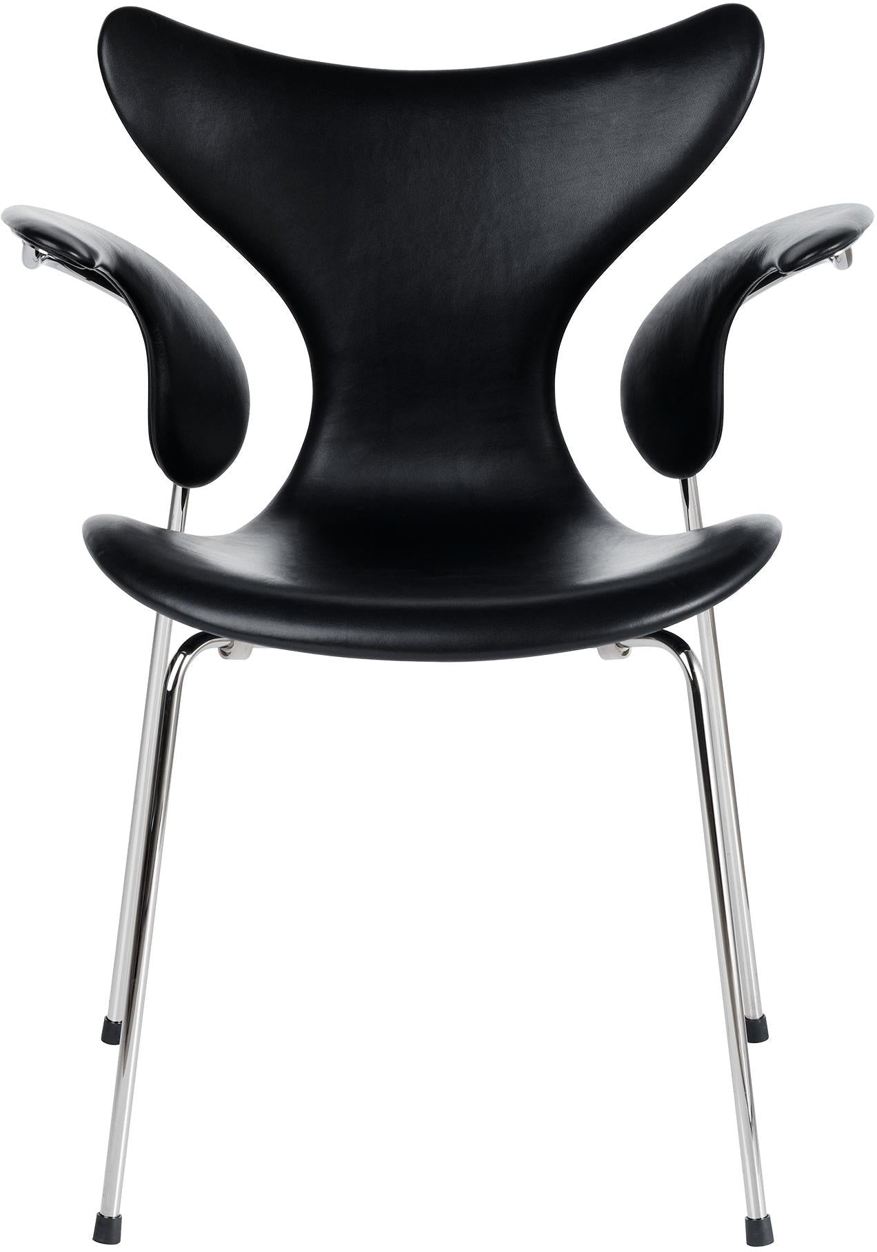 [product_category]-Fritz Hansen The Lily Armchair Full Upholstery Leather, Elegance Black-Fritz Hansen-3208-grace-black-FRI-1