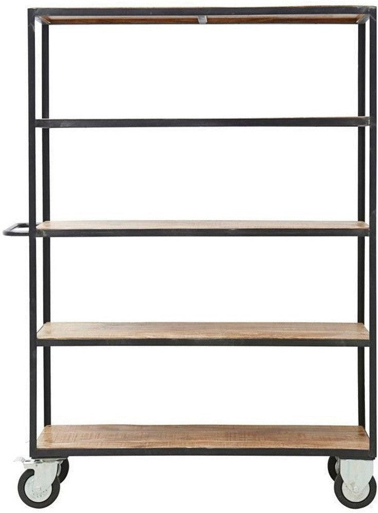 [product_category]-House Doctor Shelving unit w. 4 wheels, Black/Wood-House Doctor-5707644516786-203800511-HOU-1