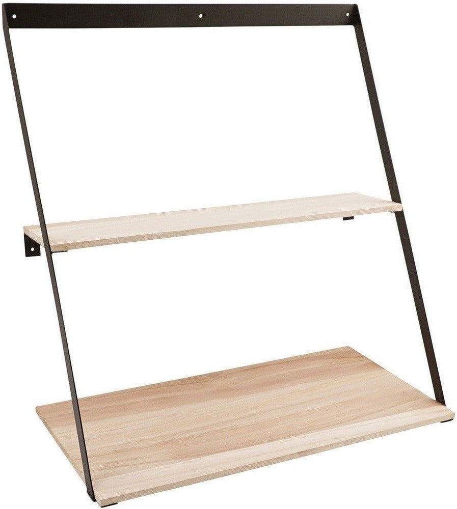 House Nordic Bern Wall Shelf, Steel, Pinewood, 50x21x52 Cm