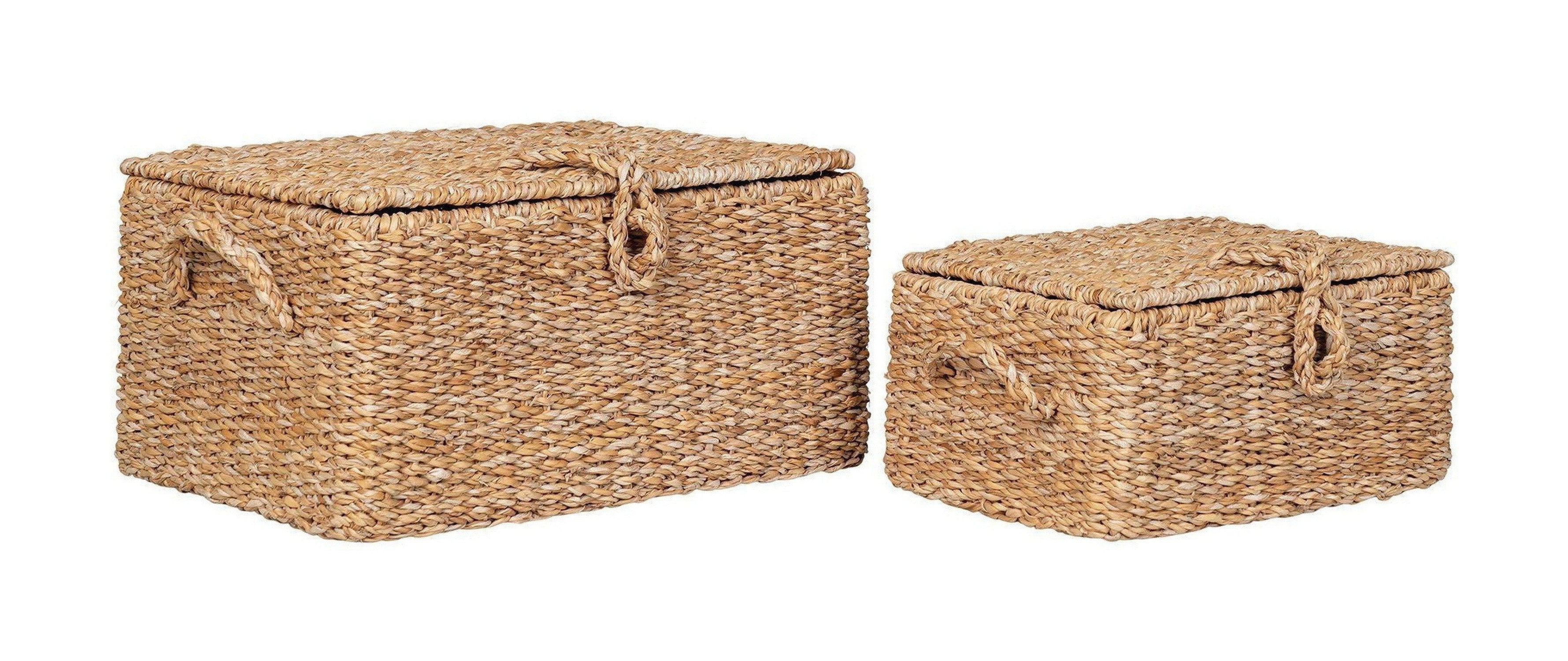 House Nordic Bogra Baskets, Seagrass/Metal, Natural, Set Of 2