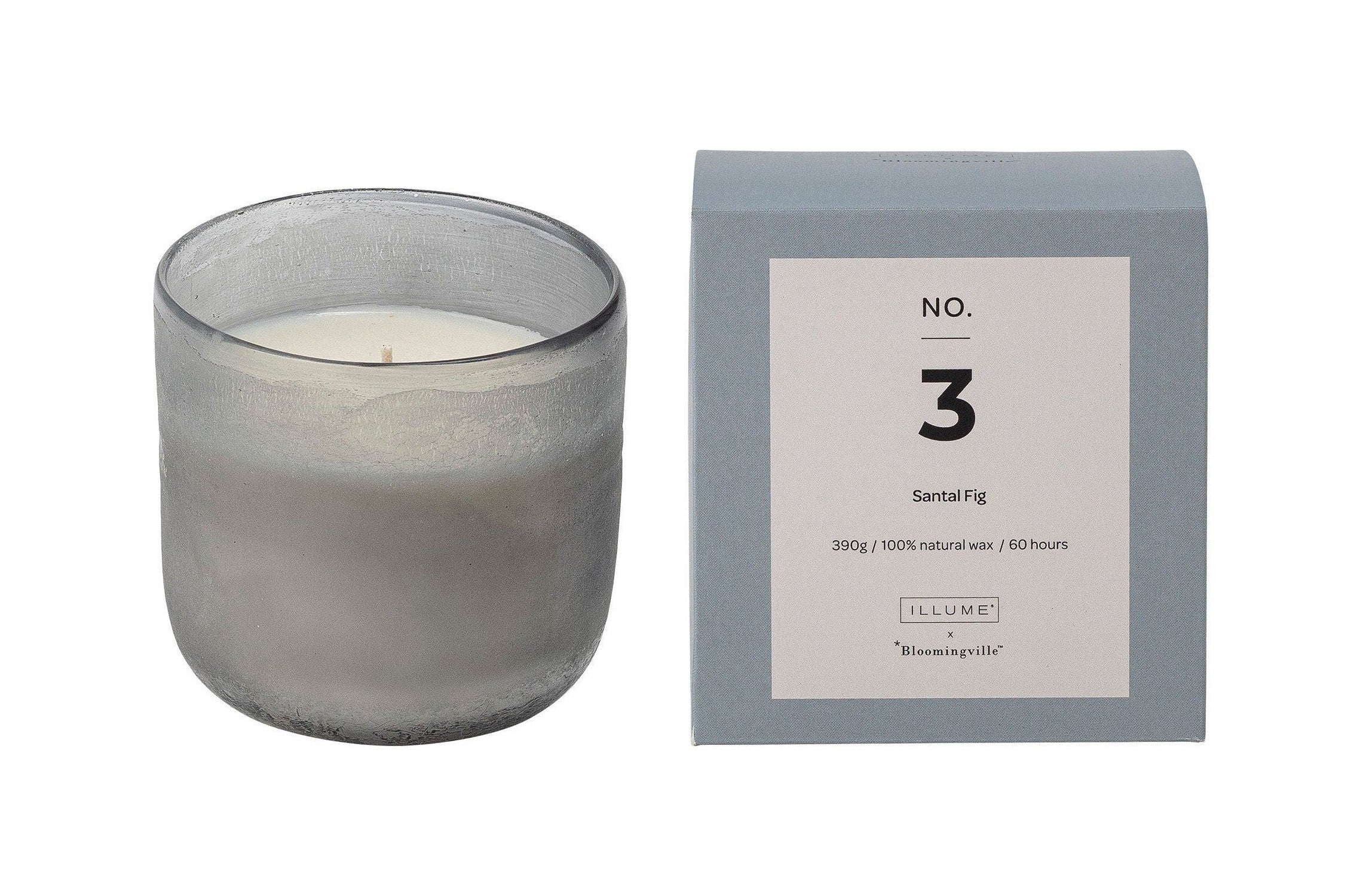 Illume X Bloomingville NO.3-Santal Fig Scent Candle, Blue, Natural Wax
