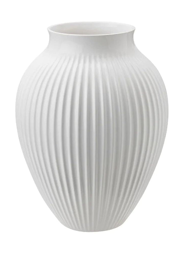 [product_category]-Knabstrup Keramik Vase With Grooves H 27 Cm, White-Knabstrup Keramik-5713959012349-1234-KNA-1