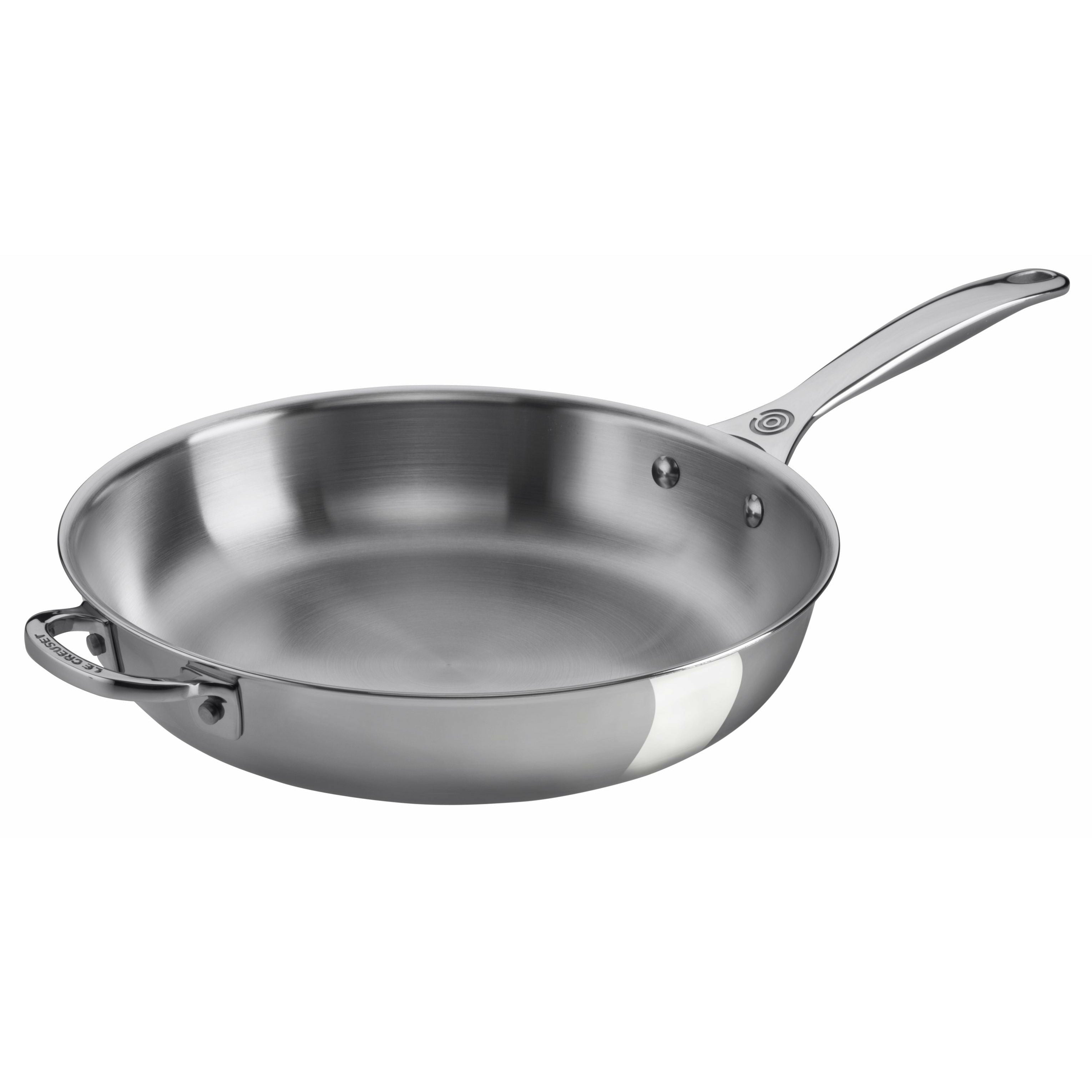 [product_category]-Le Creuset Signature Stainless Steel Uncoated Frying Pan With Helper Handle, 28 Cm-Le Creuset-630870155090-96600228000100-LEC-1