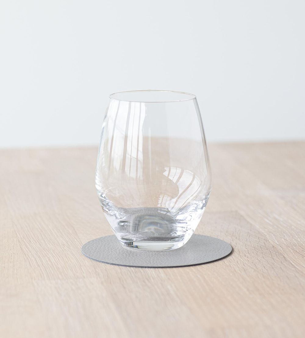 [product_category]-Lind Dna Circle Glass Coaster Serene Leather, Ash Grey-Lind DNA-5711590996950-991519-LIN-2