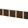 Loca Knax Horizontal Coat Rack 4 Hooks, Oak Tabac Oiled/Brass