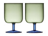 Lyngby Glas Torino Wine Glass 30 Cl 2 Pcs, Green/Blue