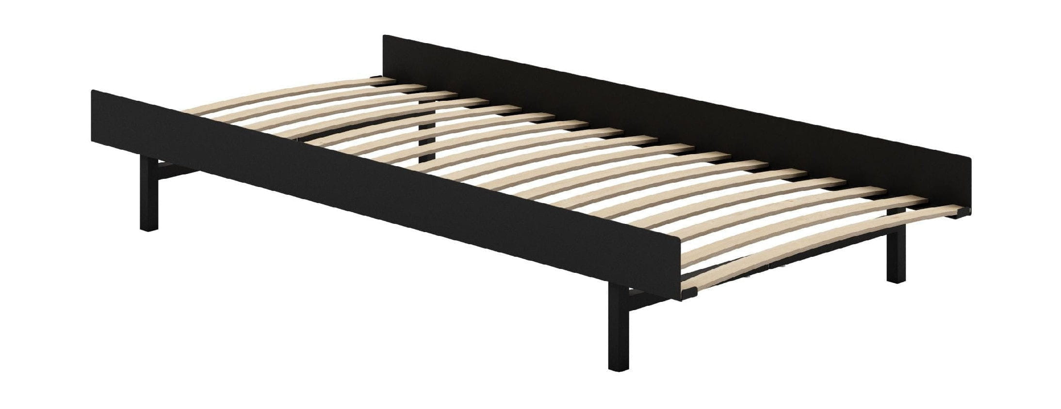 [product_category]-Moebe Bed With Bed Slats 90 Cm, Black-Moebe-5713520009211-BD90SLBL-MOE-1