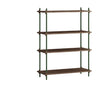 Moebe Shelving System S.115.1.A, Smoked Oak/Pine Green
