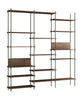 Moebe Shelving System S.255.3.A, Smoked Oak/Pine Green