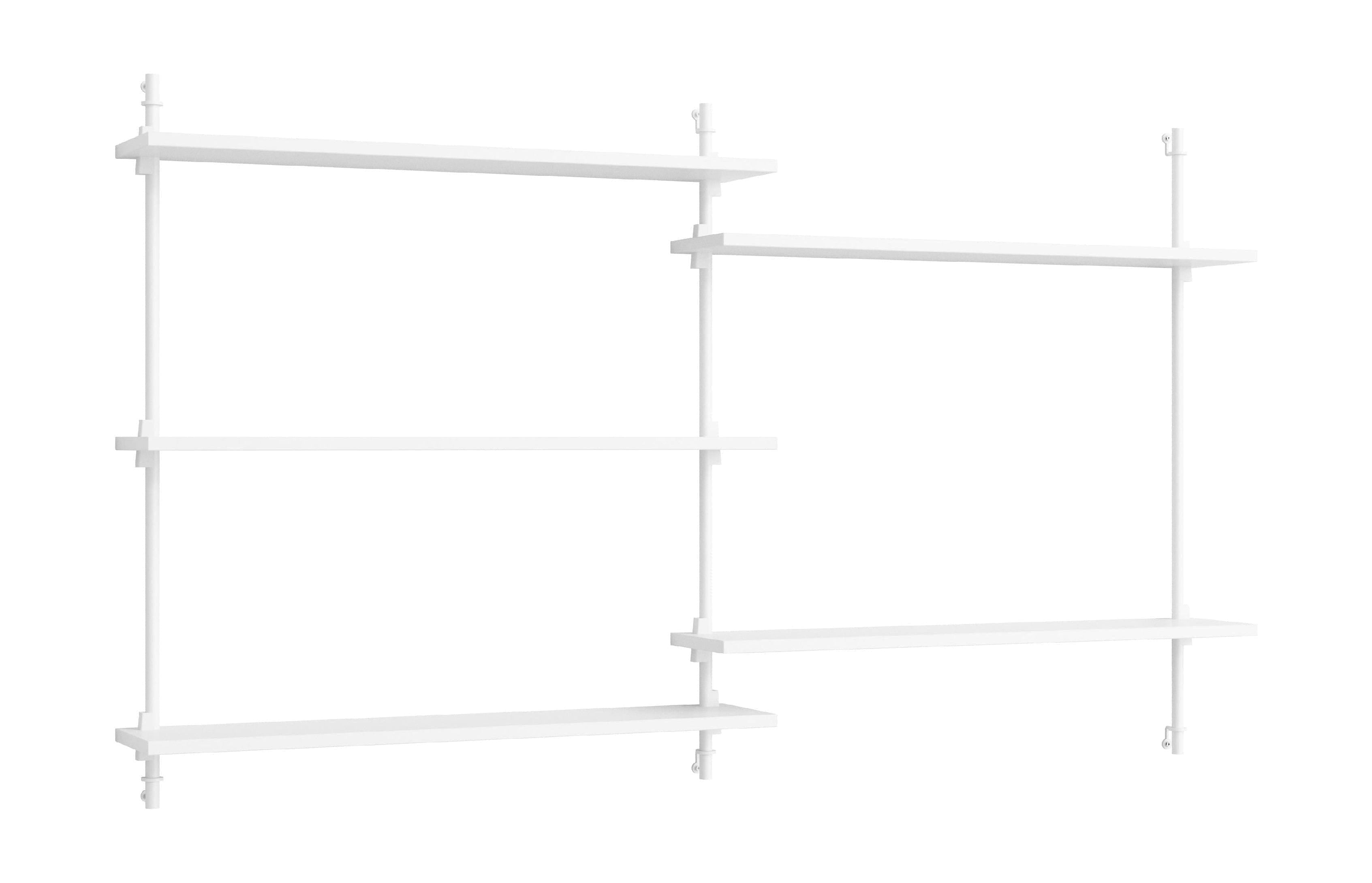 Moebe Wall Shelving WS.85.2, Hvid/Hvid