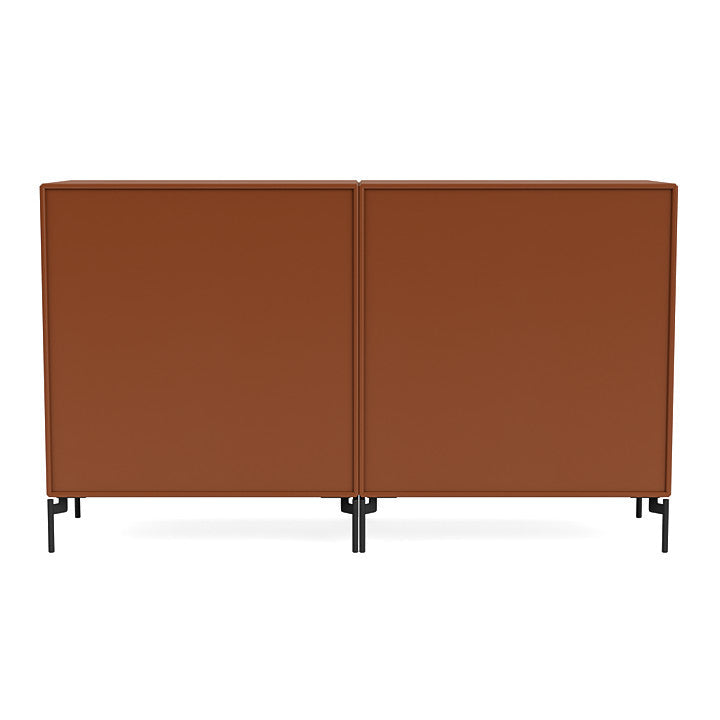 [product_category]-Montana Couple Sideboard With Legs, Hazelnut/Black-Montana Furniture-5714322614016-00COUPLE-146-03-MON-4