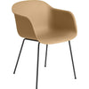 Muuto Fiber Armchair Tube Base Fiber Sæde, Brun/Sort