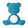 Qeeboo Teddy Girl Led Rechargeable Table Lamp Velvet Finish, Light Blue