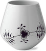 Royal Copenhagen Svart mega riflet vase, 20,5 cm