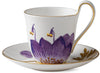 Royal Copenhagen Flora høihankshop med tallerken stemor blomst, 27cl