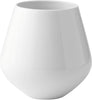 Royal Copenhagen Hvit riflet vase, 20,5 cm