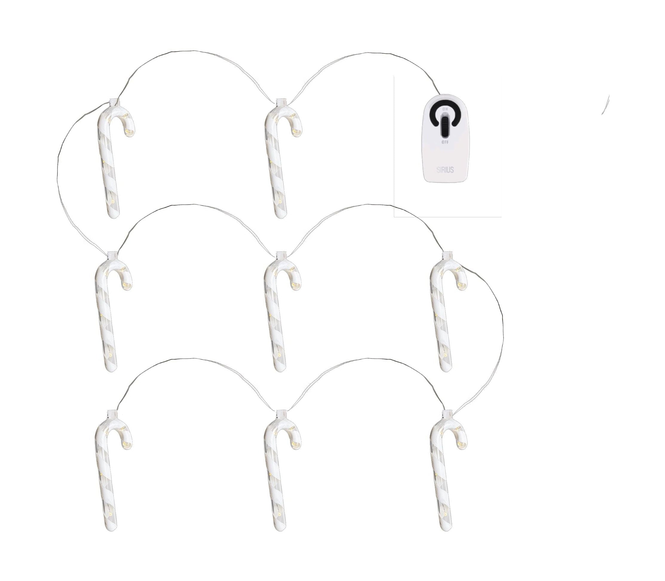 [product_category]-Sirius Hannah Candy Cane Garland, 8 Le Ds, Clear/White-Sirius-5707310564233-56423-SIR-1