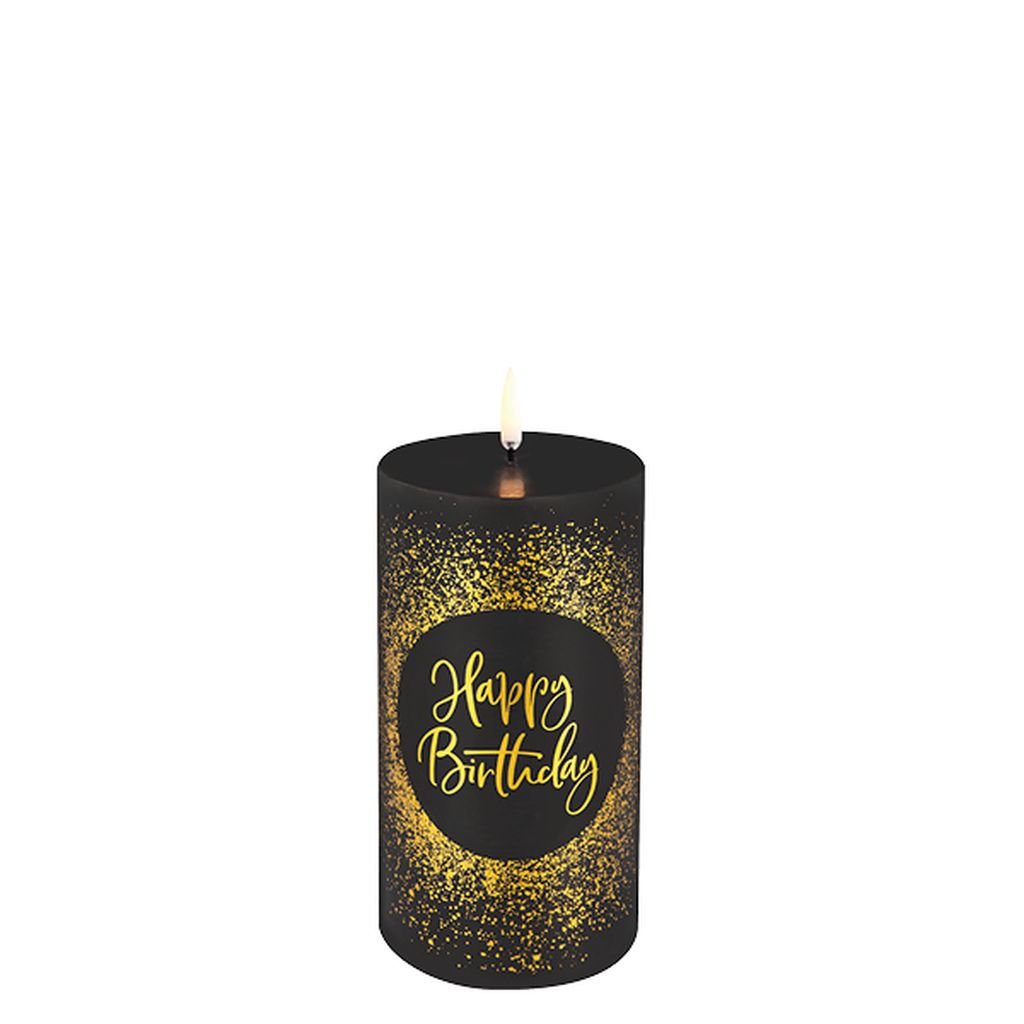 [product_category]-Uyuni Lighting Led Pillar Birthday Candle H 15 Cm, Black-Uyuni Lighting-5708311302657-UL-30265-UYU-2