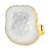 Vincent Asger Ring Hvid Geode Forgyldt