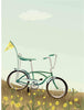 Vissevasse Bike With A Flag Plakat, 15X21 Cm