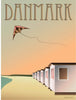 Vissevasse Danmark Bathing Houses Poster, 15x21 cm