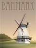 Vissevasse Danmark Mill Poster, 15x21 cm